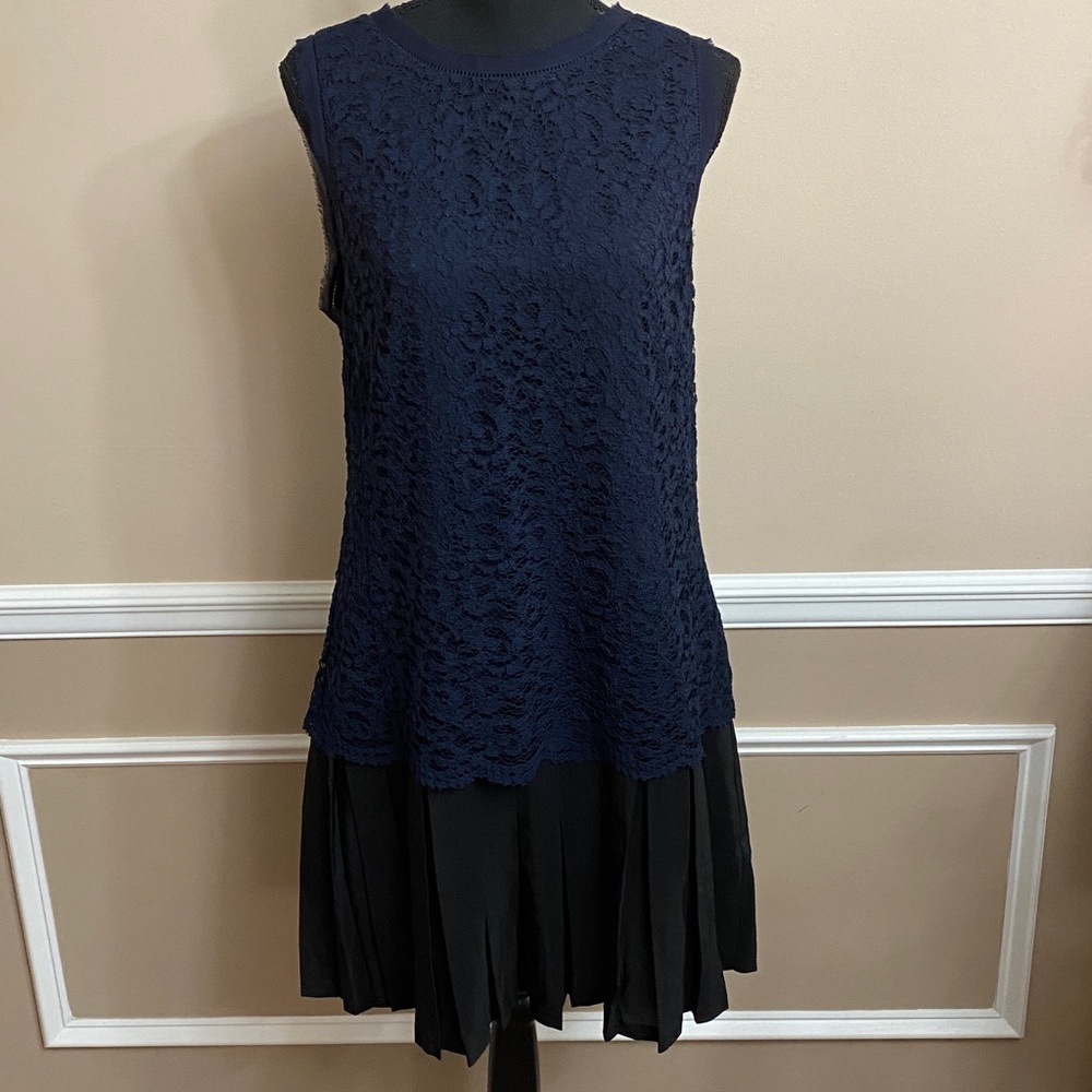 Rebecca Taylor Navy and Black Lace Dress